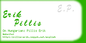 erik pillis business card